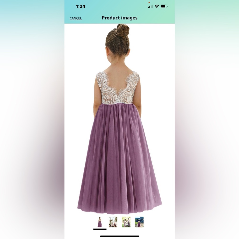 Mauve Sleeveless Maxi flower girl dress. Size 3t but fits like a 4T